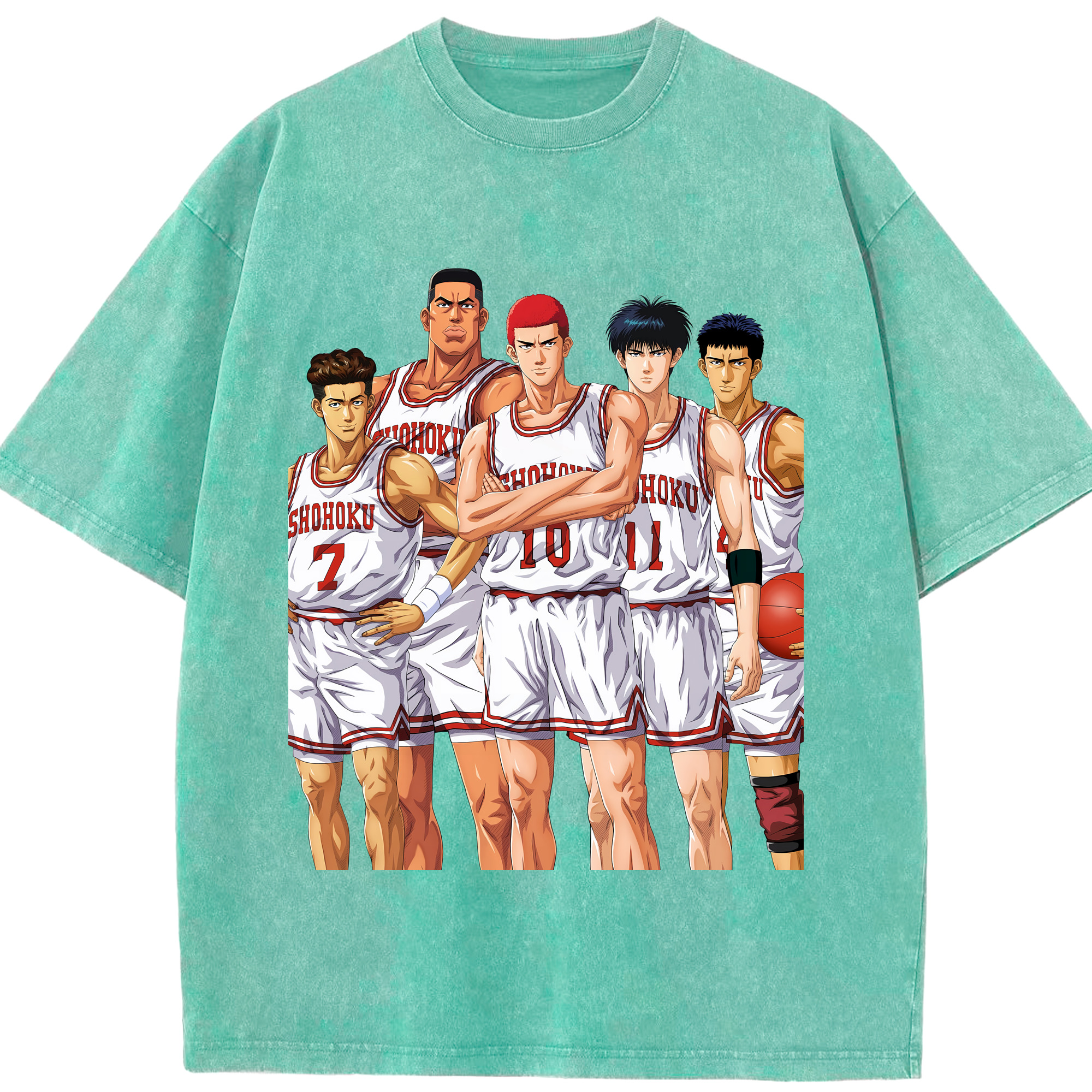 （画像用） SLAM DUNK／スラムダンク 綿100% ヴィンテージ風 半袖Tシャツ（フロントプリント）